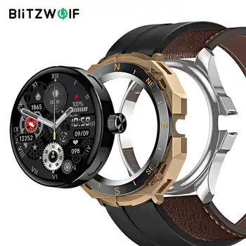BlitzWolf BW-AT3 390*390 пикселей HD Экран Двойной Bluetooth Монитор Сердечного Ритма Артериального Давления SpO2 Смарт-Часы с Заменой Корпуса