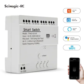 Tuya Wifi RF Smart Switch Модуль 4CH 7-32 В 85-250 В Smart Life ПРИЛОЖЕНИЕ Умный Дом Устройство Дистанционного Управления Работа с Alexa Google Home