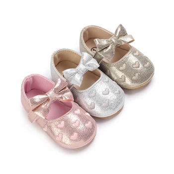 Обувь для новорожденных, которую девочки любят с вышивкой и бантом, декор для вечеринок, Предходцы принцессы, Противоскользящая резиновая подошва, первые ходунки