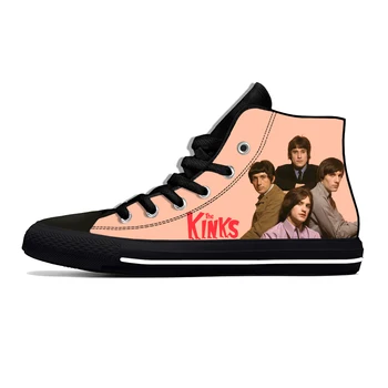 Высокие кроссовки Рок-группы Kinks, Мужская Женская Повседневная Обувь Для подростков, Парусиновые Кроссовки Для бега с 3D Принтом, Дышащая Легкая обувь