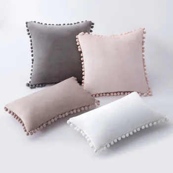 Домашний тканевый чехол для дивана в стиле INS, плюшевый шар, бархатная подушка для дивана в спальне, декоративный текстиль