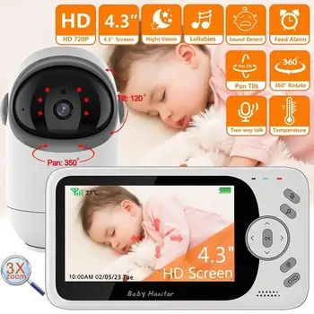 4,3-дюймовый беспроводной видеоняня с камерой Цифровая детская камера ночного видения видео безопасности Nanay Cry Babyphone для новорожденных