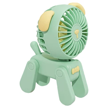 Мини-вентиляторы для украшения, милая домашняя собака, перезаряжаемый USB-маленький электрический вентилятор, вентилятор для украшения студенческого общежития, зеленый