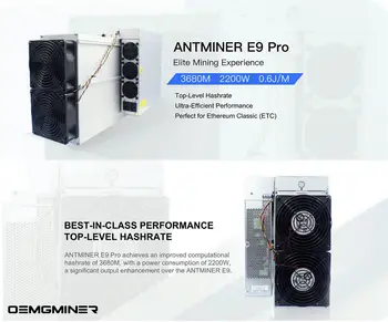 купите 2 и получите 1 бесплатную покупку 2 и получите 1 бесплатный Bitmain Antminer E9 Pro 3680Mh /s 2200W ETC Asic Miner со встроенным блоком питания 0.6Дж/М