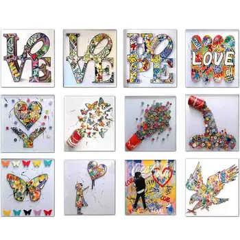 Абстрактные уличные граффити на холсте Любовное письмо Цветные плакаты с бабочками и принты Настенные панно для декора гостиной