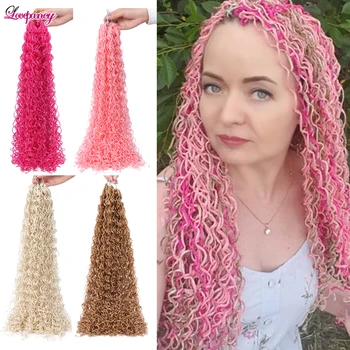 Zizi Braids Тонкая Коробочка для плетения крючком длиной 20 дюймов, Вьющиеся Синтетические волосы для наращивания, Розово-коричневые Золотистые Волосы для женщин, связанные крючком