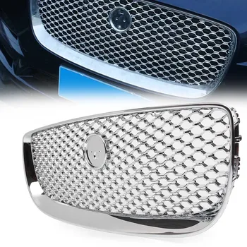Хромированная решетка переднего бампера автомобиля Аксессуары для Jaguar XJ 2016 2017 2018 Автомобильный стайлинг Верхняя сетчатая гоночная решетка из АБС-пластика