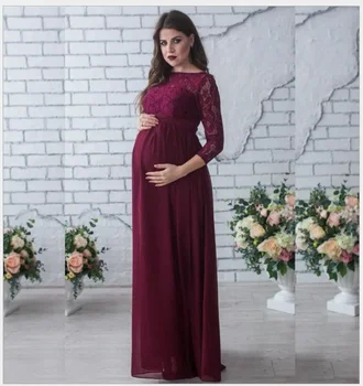 Новое поступление Кружевные платья для беременных Плюс размер Платье для беременных Шифоновое Платье для беременных Реквизит для фотосъемки Женщин