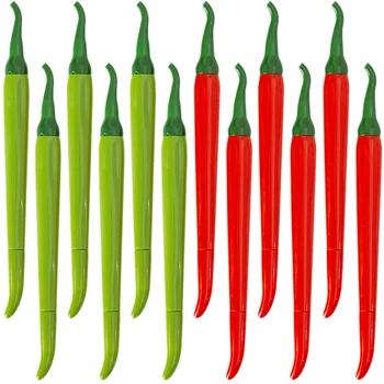 12шт ручка Перец Чили мультяшной формы Овощная Новинка Гелевые ручки Канцелярские Принадлежности Декор Офисного стола Поддельная модель