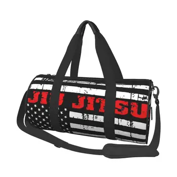 Спортивная сумка с флагом американского джиу-джитсу, водонепроницаемые спортивные сумки для боевых искусств, аксессуары для спортзала, сумка для багажа, сумка для фитнеса для мужчин и женщин