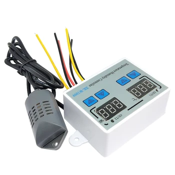 Розничная продажа XK-W1099 Двойной Цифровой Термостат Humidistat Инкубатор Для яиц Регулятор Температуры Регулятор Влажности Термометр Гигрометр