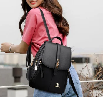 Новый Роскошный Высококачественный Кожаный рюкзак, женские Корейские модные сумки через плечо, школьная сумка, повседневные дорожные рюкзаки большой емкости.
