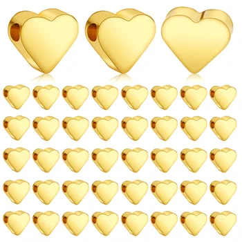 100шт Милые бусины-сердечки из сплава Love Heart Charm Распорные бусины ручной работы, свободные бусины для самостоятельного изготовления ювелирных изделий из ожерелья и браслета, 7x6 мм