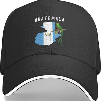 Карта флага и Кетцаль Птица Гватемалы, Шляпа для взрослых, регулируемая Альпинистская Классическая кепка-кепка для улицы, Черная