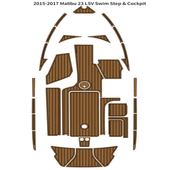 2015-2017 Плавательная Платформа Malibu 23 LSV Кокпит-Коврик Для лодки EVA-Пена, Настил Из Тикового Дерева, Самоклеящийся Стиль SeaDek Gaterstep