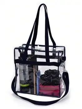 Прозрачная сумка, Одобренная Стадионом - ПВХ Прозрачная Сумочка, Прозрачная сумка через Плечо с Передним карманом для Концертов Spor