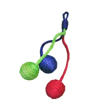 Игрушка для кошек сизалевый шарик, когтеточка для домашних животных, интерактивная игрушка для домашних животных разного цвета