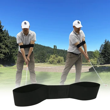Пояс для коррекции гольфа из высокоэластичного полиэстера, тренажер для качелей для гольфа, повязка для ремня, направляющая для выравнивания жестов, учебные пособия для гольфа 38 X 7 см