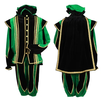 Взрослый мужской карнавальный костюм короля Генриха VII Елизаветинской эпохи в стиле Тюдор Зеленые И черные наряды Бархатное бальное платье эпохи Возрождения в стиле Тюдор На заказ