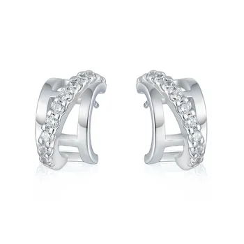 Новые серьги европейской и американской моды, женский нишевый дизайн, полукруглые серьги, персонализированное кольцо, серебряные серьги 925 пробы