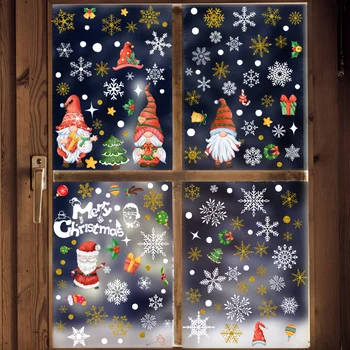 Рождественские снежинки, наклейка на стену, Оконное стекло, наклейка на туалет, украшение ванной комнаты, Самоклеящаяся Съемная Водонепроницаемая Противообрастающая