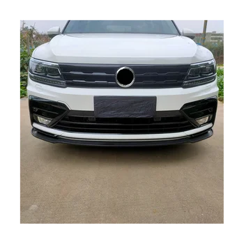 Автомобиль Глянцевый черный Под передней центральной решеткой Радиатора Молдинги решетки Радиатора Накладка крышки противотуманных фар для VW Tiguan Rline 2017-2021