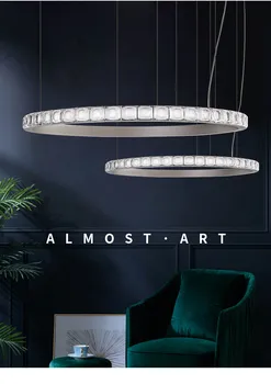Nordic light роскошная гостиная, хрустальная люстра, постмодернистская минималистская художественная атмосфера, столовая, лампы для спальни