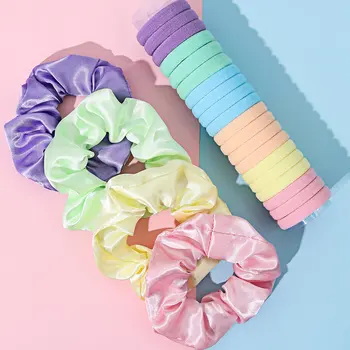 Комплект повязок на голову для женщин и девочек, атласные резинки для волос, 4 см, эластичные ленты для волос, держатель для хвоста, завязки, резинки, Аксессуары для волос, головные уборы