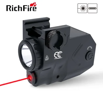 Пистолетный Фонарик Richfire Cree XML2 LED 1000LM и Красный 650-нм Лазер С Функцией Стробоскопа для Оружейного Коллиматорного Прицела