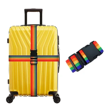 Новый Багажный чемодан с надежным ремнем 2 м Rainbow Password Lock Упаковка Багажная сумка С багажным ремнем Password Lock Ремешок с пряжкой