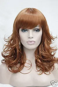 кудрявый женский синтетический полный парик средней длины с оранжево-коричневой точкой в центре