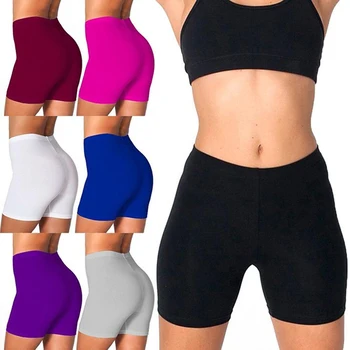 Женские шорты для йоги с контролем талии и живота, черные компрессионные спортивные шорты для бега на велосипеде, тонкие эластичные колготки для спортзала