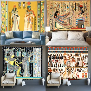 Цветной гобелен в египетском стиле, висящий на стене, Мандала, фараон, Покрывало, Хиппи, Богемное искусство, Декоративное