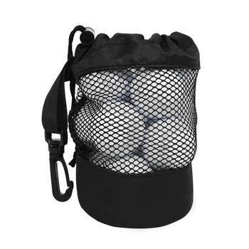 Сетчатая сумка для мячей для гольфа Сумка на шнурке Нейлоновая сумка большой емкости для хранения теннисных мячей Игрушек для мытья в тренажерном зале
