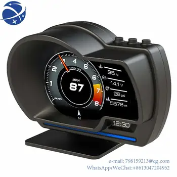 yyhcyyhcyunyihongchuanEnergy Saving Car HUD Head Up Display P6 OBD2 GPS Интеллектуальный ЖК-дисплей С Температурой воды, Двухсистемный Спидометр