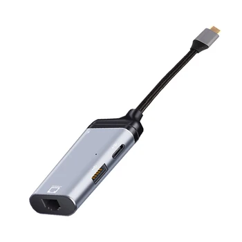 3 В 1 Type-C К Gigabit Ethernet Rj45 Lan PD Зарядка USB C Порт Передачи Данных Конвертер Адаптер Для ТВ ПК Samsung S20