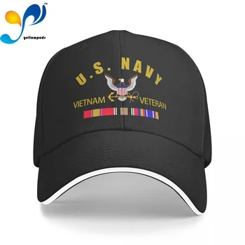 Эмблема Ветерана Армии США во Вьетнаме С лентой Черная нашивка Кепка Snapback Шляпа для мужчин Бейсбольные Мужские Шляпы Кепки