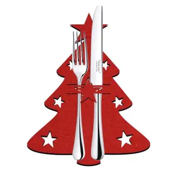 Санта-Клаус, Олени, Рождество, Новый Год, Карманная Вилка, Нож, держатель для столовых приборов, сумка для домашней Рождественской вечеринки, украшения для стола, посуда