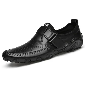 Новая Мужская Повседневная Обувь Из натуральной Кожи Ручной Работы, Итальянская Мягкая Кожаная Обувь с Вырезами для мужчин, Дышащая Летняя Обувь Для Вождения
