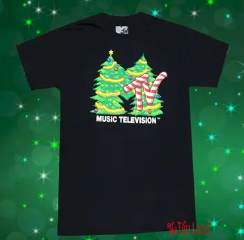 Новая Классическая Винтажная Мужская футболка MTV Christmas Tree