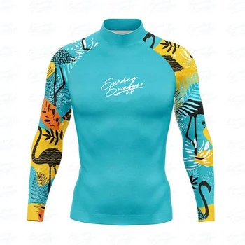 Защита мужского купальника Sunday Swagger, пляжный защитный купальник, дайвинг, спортивная футболка с длинным рукавом для серфинга, плавания, серфинга