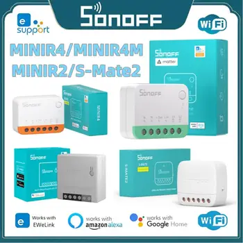 SONOFF MINIR4M Wifi Smart Switch Matter Light Switch Универсальный выключатель Умный Дом Управление Всеми Смарт-устройствами Работает Через Одно приложение