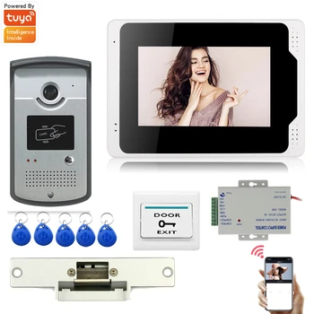 Видеодомофон 1080P Домофон для дома Беспроводной WiFi Умный видеодомофон с проводным дверным звонком приложение TUYA