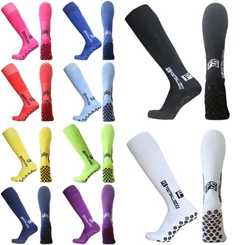 Новые круглые силиконовые тренировочные носки с буквенным рисунком, впитывающие пот Футбольные носки для спорта на открытом воздухе, Устойчивые к скольжению, Длинный стиль F