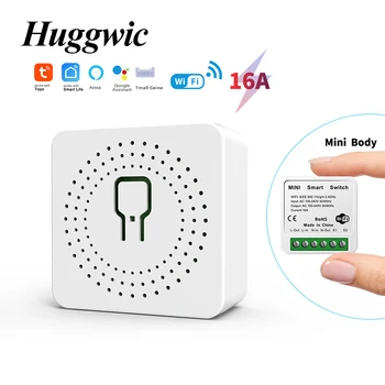 Huggwic 16A Tuya Smart Switch DIY 2-Полосный Мини-Беспроводной Модуль Выключателя Голосовое Дистанционное Управление Умный Дом Работа С Alexa Google Home