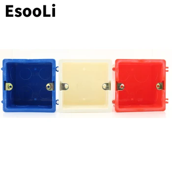 Кассета EsooLi 86 * 86 мм Универсальная белая коробка для настенного монтажа для розетки EU/UK Задняя коробка и настенный сенсорный выключатель популярны в RU