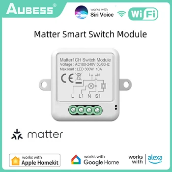 WIFI Smart Switch Matter Модуль HomeKit Relay Breaker Пульт Дистанционного Управления Zero Fire Smart Home Life Работа С Siri Alexa Google Home