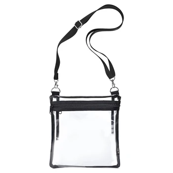 Прозрачная водонепроницаемая сумка, одобренная стадионом, перспективная концертная сумка с косой спинкой для кошелька