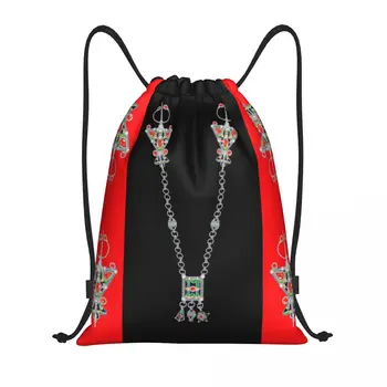 Изготовленные на заказ украшения Kabyle, сумки-рюкзаки на шнурке, легкий Амазигский ковер, берберский спортивный рюкзак для спортзала, сумки для тренировок