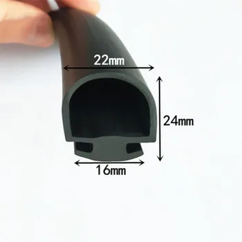 Изготовленная на заказ резиновая прокладка для предотвращения столкновений Bubble D-образная уплотнительная планка 22x24 мм 13x17 мм черного цвета